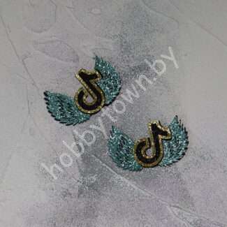 Патч сборный TikTok 50 мм (цв. аквамарин ) 1шт.