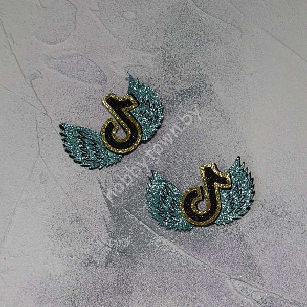 Патч сборный TikTok 50 мм (цв. аквамарин ) 1шт.