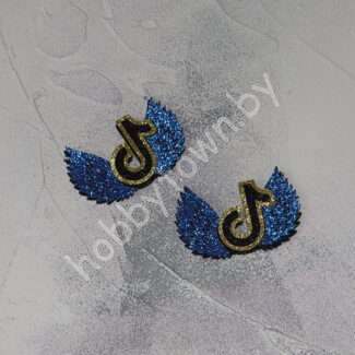 Патч сборный TikTok 50 мм (цв. синий ) 1шт.