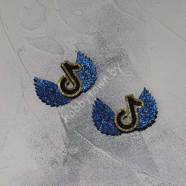 Патч сборный TikTok 50 мм (цв. синий ) 1шт.