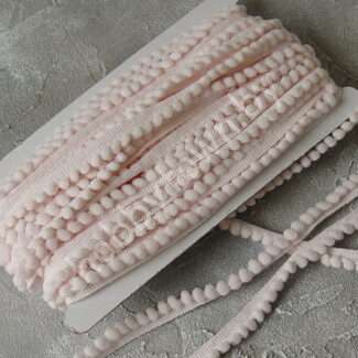 Тесьма с мини-помпонами, шир.10 мм помпон 5 мм (цв. бледно-розовый ) 1 м