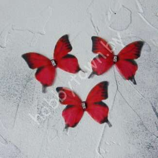 Бабочка шифоновая двухслойная со стразами, 45 мм (цв. 4) 1шт.