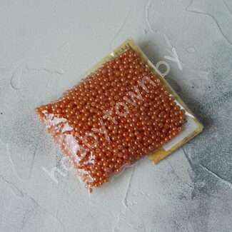 Бусины пластиковые под жемчуг 4 мм (цв. оранжевый), 100 шт.