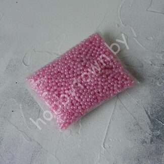 Бусины пластиковые под жемчуг 4 мм (цв. розовый), 100 шт.