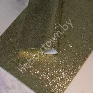 Кожзам с крупными блёстками (цв. бежевый)