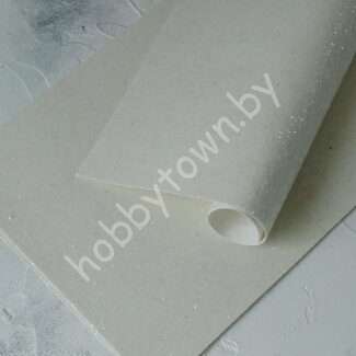 Кожзам с крупными блёстками (цв. кремовый)