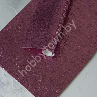 Кожзам с крупными блёстками (цв. розовый)
