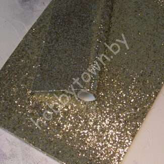 Кожзам с крупными блёстками (цв. золото-серебро 26)