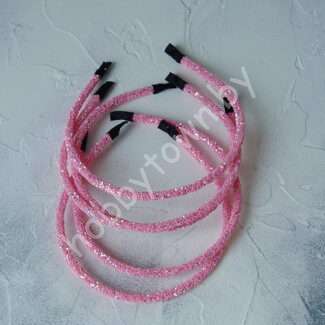 Ободок для волос с пайетками 5-6 мм (цв. розовый) 1 шт.