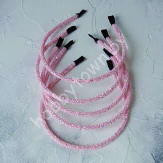 Ободок для волос с пайетками 5-6 мм (цв. св.розовый) 1 шт.