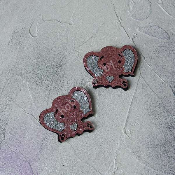 Патч сборный Слоник 50 мм (цв. розовый) 1 шт.