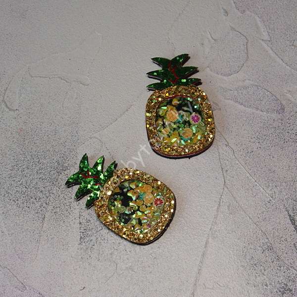 Патч шейкер Ананас, 50 мм (цв. золото голографик ) 1 шт.