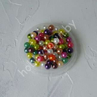 Бусины пластиковые под жемчуг 10 мм (цв. микс) 25 шт.