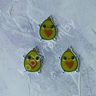 Кабошон-вырубка Авокадо с короной , 27x37 мм 1 шт.