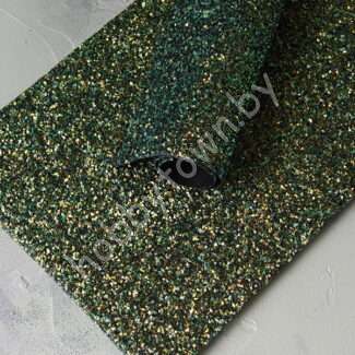 Кожзам декоративный Россыпь блёсток (цв. зелёный хамелеон 1)