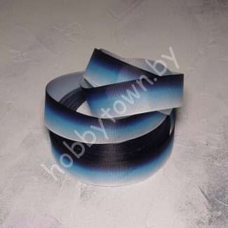 Лента репсовая 25 мм (цв. градиент т-синий/голубой) 1м