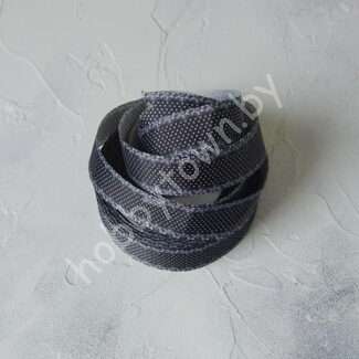 Лента репсовая 25 мм с рисунком Кружево/горошек мелкий ( цв. чёрный) 1 м