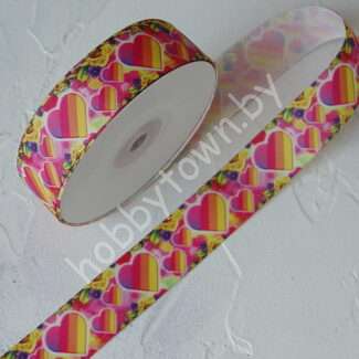 Лента репсовая 25 мм с рисунком Likee, 1 м