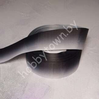 Лента репсовая 40 мм (цв. градиент чёрный/серый) 1м