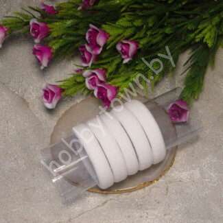 Резинка для волос бесшовная, плотная 4,5 см (цв.белый 01) 1 шт.