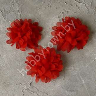 Шифоновый цветок 9 см (цв. красный 1) 1 шт.