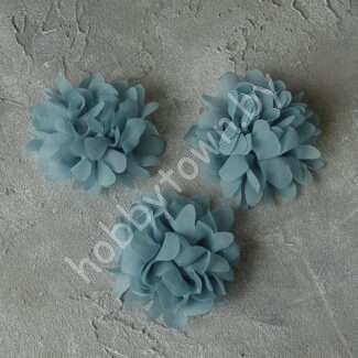 Шифоновый цветок 9 см (цв. пыльно-голубой 46) 1 шт.