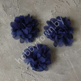 Шифоновый цветок 9 см (цв. синий 57) 1 шт.