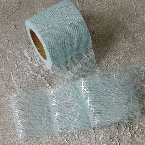 Фатин Паутинка 5,5 см (цв. голубой 14) 1 м