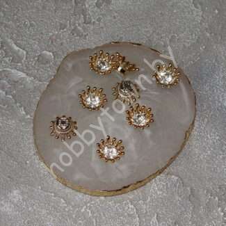 Кабошон флоризель “Корона” пластик 14 мм (цв. золото) 1шт.