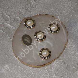 Кабошон флоризель пластик 18 мм (цв.золото) 1шт.