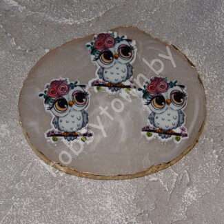 Кабошон-вырубка Сова 26x35 мм, 1 шт.