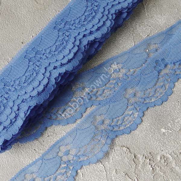 Кружево "Волна" 40 мм (цв. синий ) 1 м