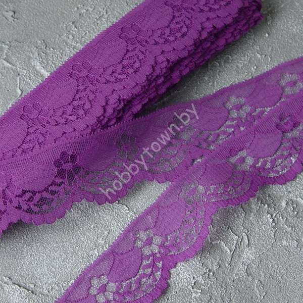 Кружево "Волна" 40 мм (цв. т-сиреневый ) 1 м