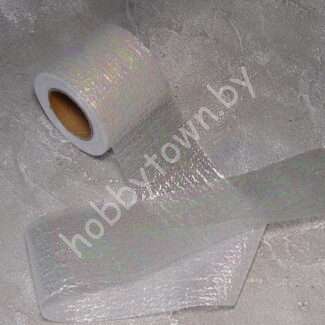 Лента декоративная перламутровая 55 мм, (цв. белый 2) 1м