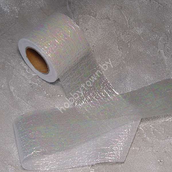 Лента декоративная перламутровая 55 мм, (цв. белый 2) 1м