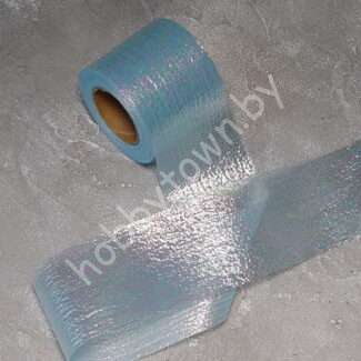 Лента декоративная перламутровая 55 мм, (цв. голубой 17) 1 м