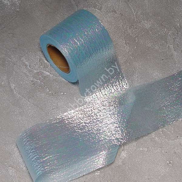 Лента декоративная перламутровая 55 мм, (цв. голубой 17) 1 м