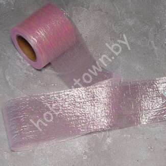 Лента декоративная перламутровая 55 мм, (цв. розовый 8) 1 м