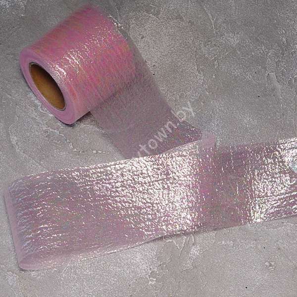 Лента декоративная перламутровая 55 мм, (цв. розовый 8) 1 м