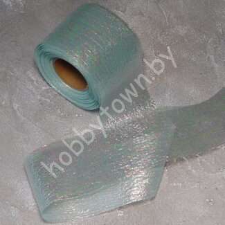 Лента декоративная перламутровая 55 мм, (цв. св-аквамариновый 5) 1 м