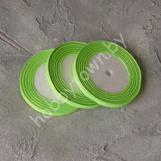 Лента репсовая 0,6 см (цв. лаймовый 057) 5 метров