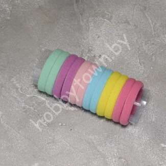 Набор бесшовных резинок для волос 4 см (цв.ассорти-1) 12 шт.