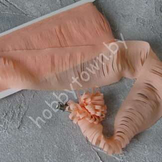 Шифоновая лента "Лапша" 5 см x 1,4 м ( цв. персиковый 14)