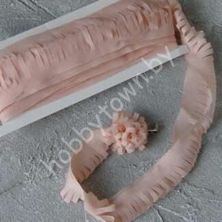 Шифоновая лента "Лапша" 5 см x 1,4 м ( цв. св-персиковый 30)