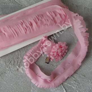 Шифоновая лента "Лапша" 5 см x 1,4 м ( цв. св-розовый 24)