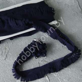 Шифоновая лента "Лапша" 5 см x 1,4 м ( цв. т-синий 12)