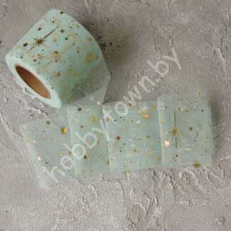 Фатин Фейерверк 5,5 см (цв. аквамариновый/золото 3) 1 м