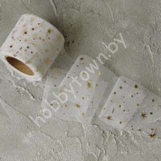 Фатин Фейерверк 5,5 см (цв. белый/золото 23) 1 м