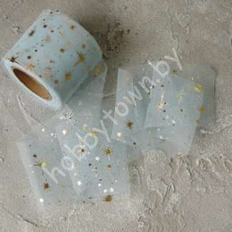 Фатин Фейерверк 5,5 см (цв. голубой/золото 14) 1 м