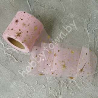 Фатин Фейерверк 5,5 см (цв. розовый/золото 26) 1 м